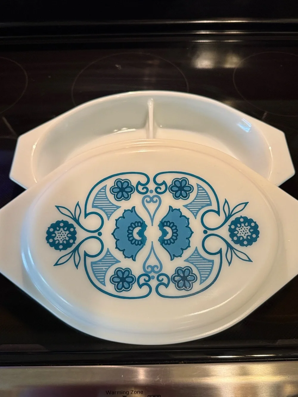 Pyrex Horizon Blue Apollo 11 Divided Casserole Dish - Picture 1 of 11